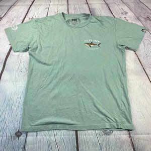 Shark Thrill Seekers And Risk Takers Mens Salty Crew Graphic T-Shirt Green L